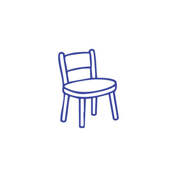 Minimalist hand drawn line art illustration of a wooden chair.