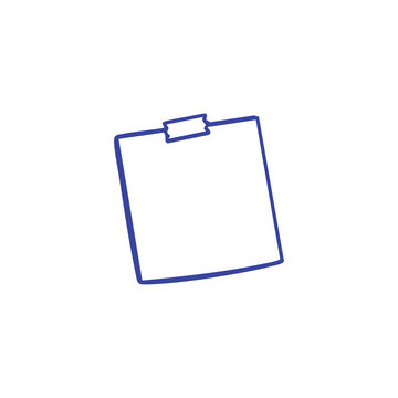 Minimalist outline drawing of a blank sticky note icon.