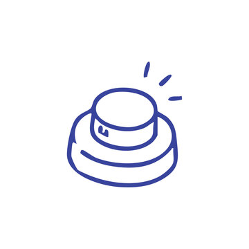 Simple doodle illustration of a round push button icon.