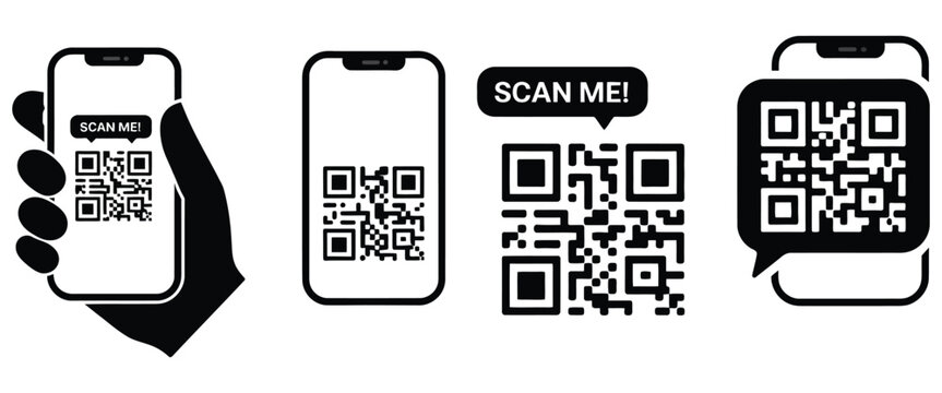 scan qr code flat icon with phone barcode vector illustration, mobile scanning technology concept showing quick response code detection, digital payment system, contactless transaction