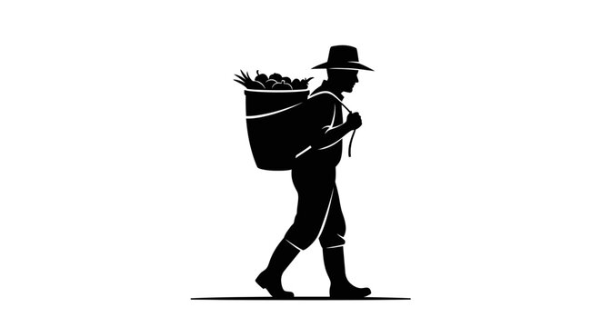 Man carrying large bag on back.