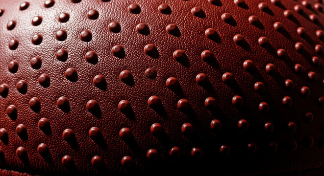 Textured Leather Surface: Detailed macro shot of a red leather material with a unique pattern, suitable for design and background use.
