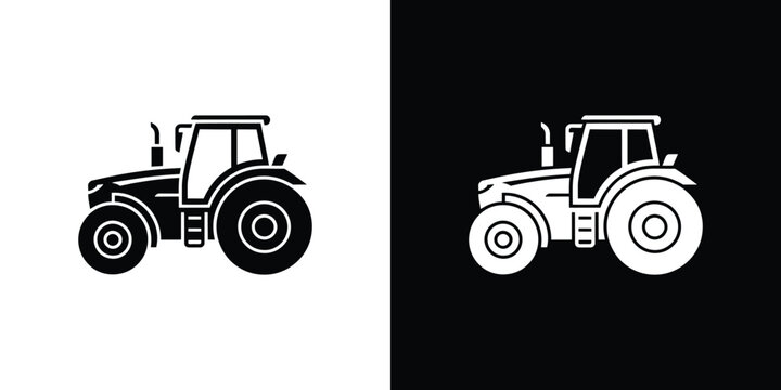 Black and white of two identical delivery trucks side by side view identical trucks cargo van