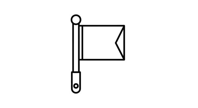 Simple black and white flag illustration on white background.