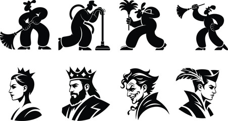 Fototapeta premium Set of human icons representing various gestures and physical activities