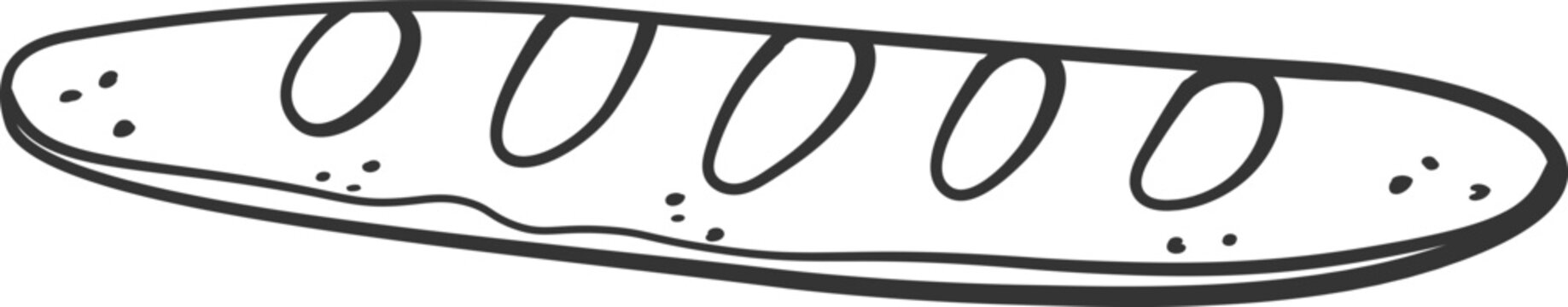 Baguette Loaf Sketch Doodle