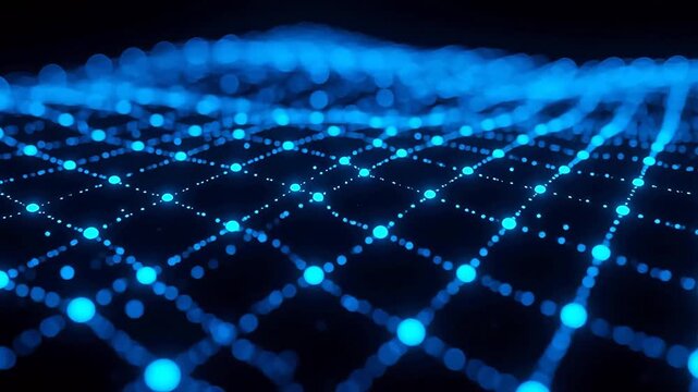 Blue light points on black gradient