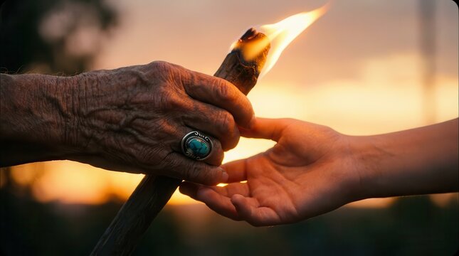 Hand lighting cigarette with zippo lighter in warm indoor glow