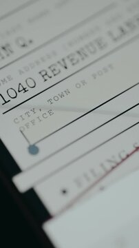 U.S. tax form, focus on the address section