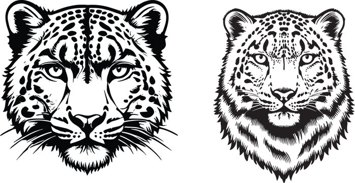 Predator Leopard Face for Branding and Apparel.eps
