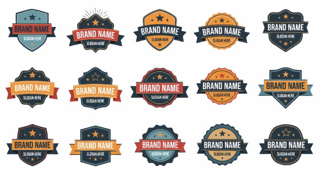 Collection of Vintage Brand Name Labels and Badges.