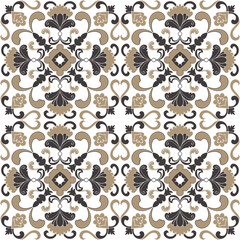 Fototapeta premium Seamless Damask wallpaper, woven fabric pattern, tribal design.