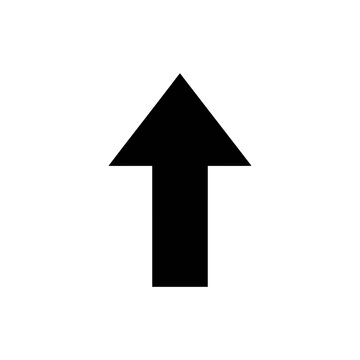 Black Arrow Pointing Upward Direction Sign.
