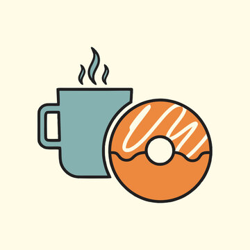 Coffee Cup and Donut Combination.