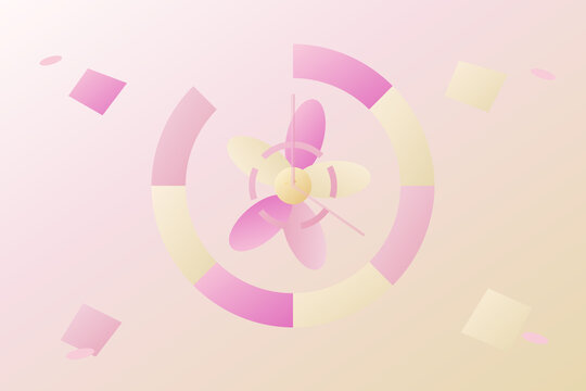 Surreal floral time fracture wallpaper with shattered clock blooms, luxury temporal petals and futuristic stock design pattern
