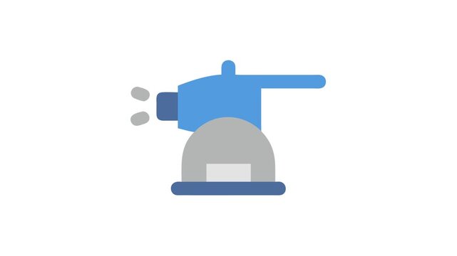 Blue and grey faucet or spray dispenser with droplets