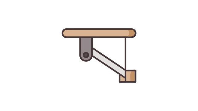 Foldable wall mounted table in flat design style vector
