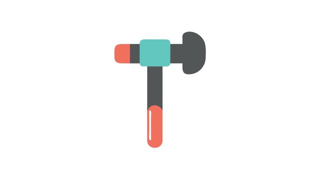 Stylized illustration of hammer tool on White Background graphic