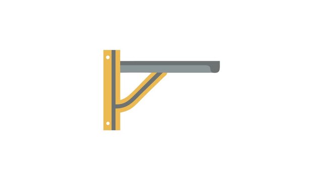 Shelf bracket isolated on White Background minimalistic design concept