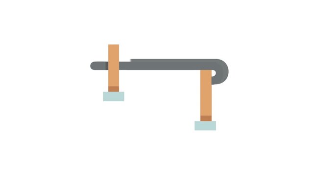Abstract minimalist structure featuring bars and geometric shapes