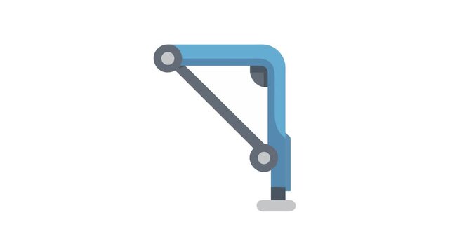 Blue and gray construction support structure isolated on White Background