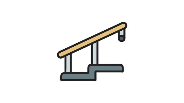 Skate ramp illustration in flat style on White Background