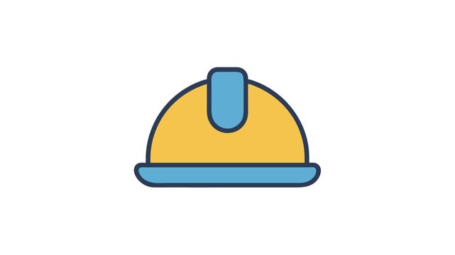 Construction safety helmet on White Background flat vector illustration
