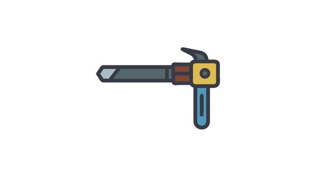Cartoon style ice axe illustration on a White Background