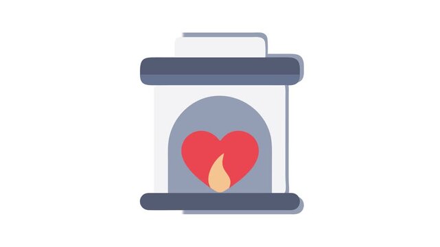 Heart fireplace icon design for valentines or holidays