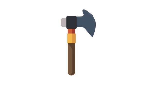 Stylized axe icon with colorful handle on White Background