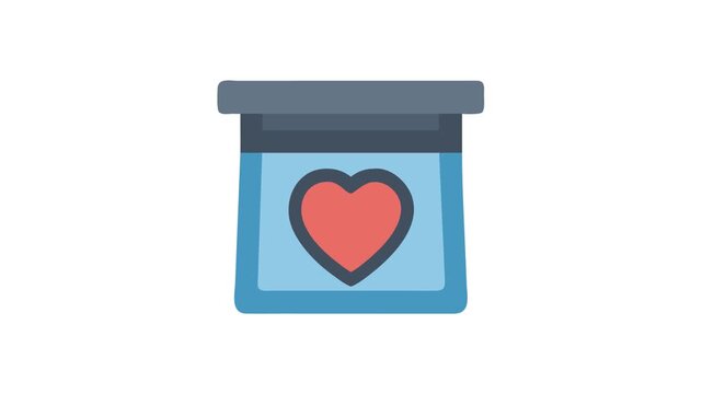 Heart icon on blue box for design elements