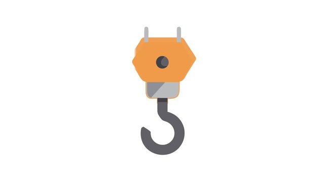 Crane hook illustration in orange gray on a White Background