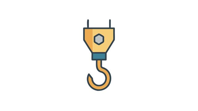Isolated construction crane hook on White Background graphic resource