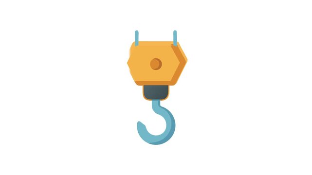 Isolated crane hook graphic on a White Background