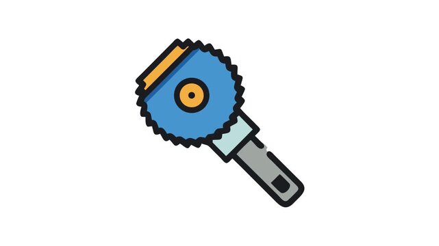 Illustrative paint brush roller tool on White Background