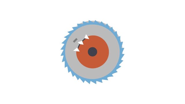 Isolated flat vector circular saw blade illustration on White