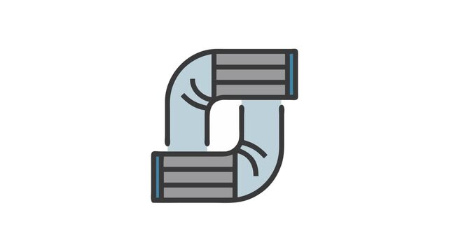 Abstract depiction of two hands forming a letter shape