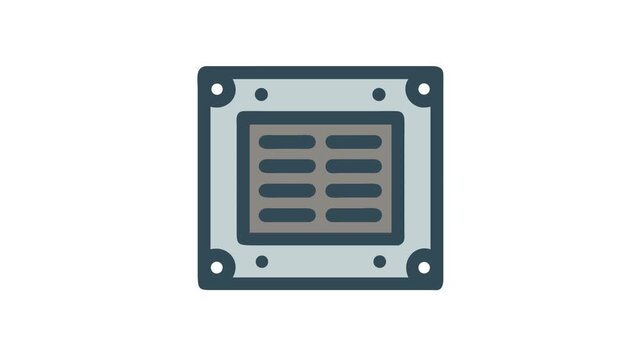 Simple flat illustration of a retro ventilation grille