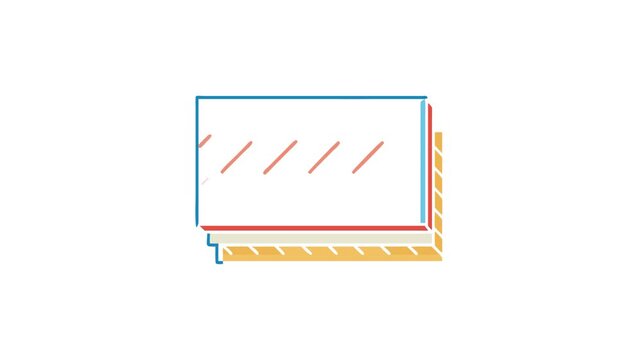 Stack of patterned paper with blue and yellow border