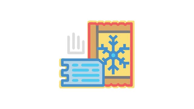 Winter holiday tickets with snowflake and mountain symbol design