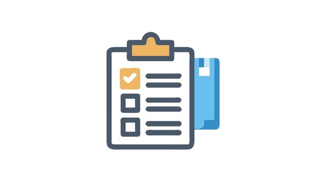 Shipping package and clipboard checklist for delivery confirmation illustration