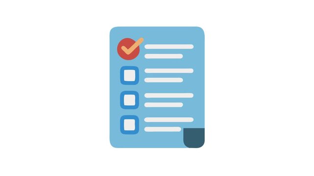 Checklist icon on blue background showing completion of tasks