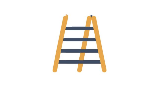 Isolated ladder illustration with minimalist style on a White Background