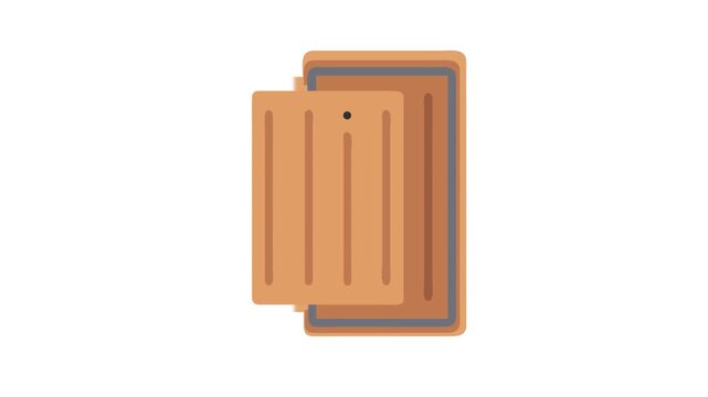 Two stylized cutting boards with vertical lines, kitchen tools
