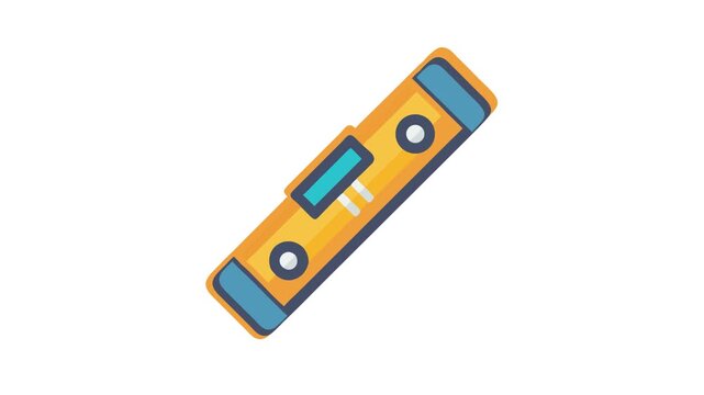 Cartoon level construction tool floating on White Background