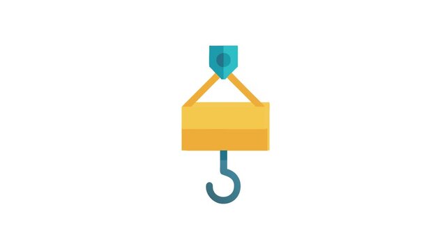 Simple illustration of construction crane hook on White backdrop