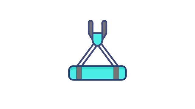 Blue lifting harness on White Background in cartoon style