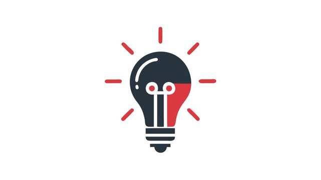 Simple lightbulb icon with idea and innovation concept
