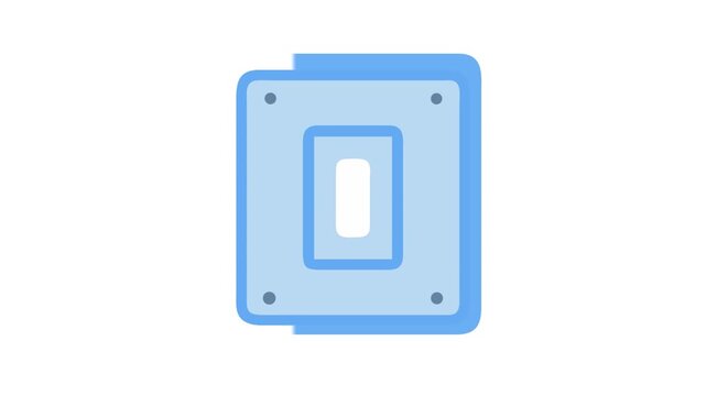 Simple light blue square icon with rounded edges outline