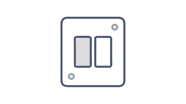 Minimalist light switch illustration on White Background for UI